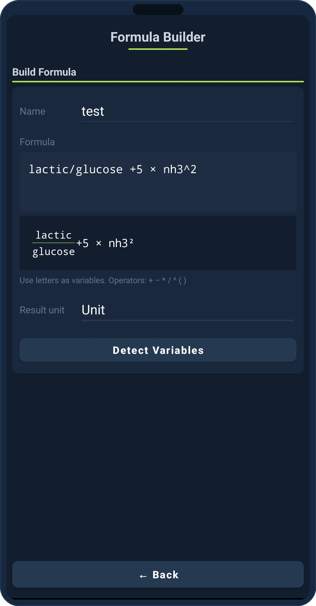 Formula builder with live preview